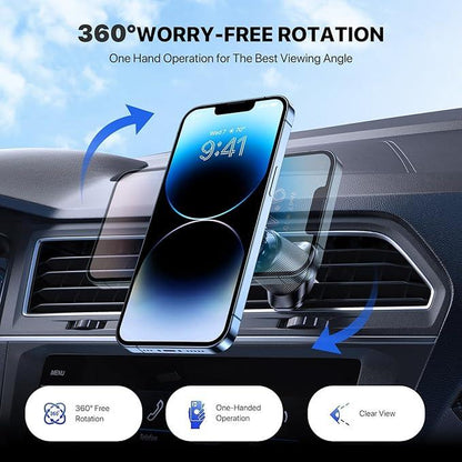 Miracase Magnetic Mobile Holder for Car,Never Blocking Vent,Strong Magnets Car Vent Cellphone Mount , for Iphone and All Smartphone