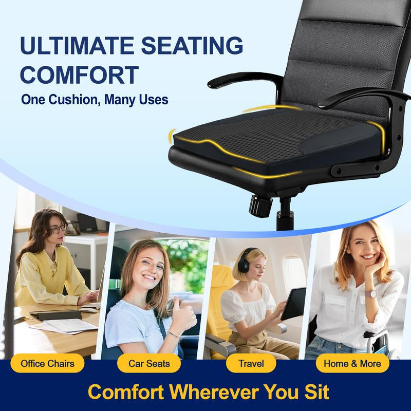 Luxury Car Seat Cushion with Non-Slip Bottom for Sciatica&Back Pain Relief-Breathable Ergonomic Butt Seat Pad for Office, Truck