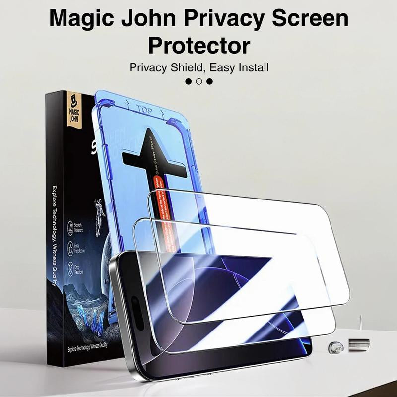Magic John Privacy Tempered Glass Screen Protector for Iphone 16 Series/Samsung/Google, Shockproof Fingerprint Proof Phone Protective Film, Phone Accessories, Boyfriend Gift, Best Friend Gifts, Phone Screen Protectors