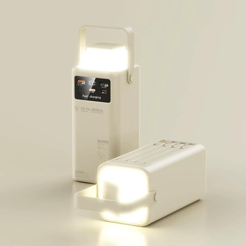 Ultra-Fast Power Bank 50000 Mah 22.5W with Battery Level Display, Multiport Foldable USB C Wall Charger, Mag-Safe Portable Charger - Cable Digital Phone