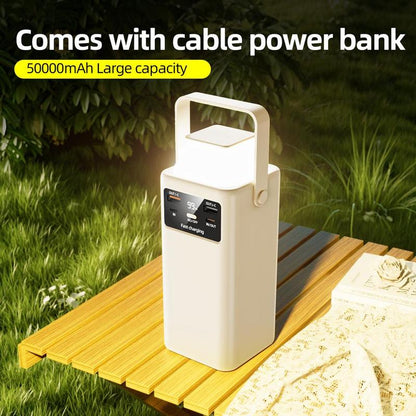 Ultra-Fast Power Bank 50000 Mah 22.5W with Battery Level Display, Multiport Foldable USB C Wall Charger, Mag-Safe Portable Charger - Cable Digital Phone