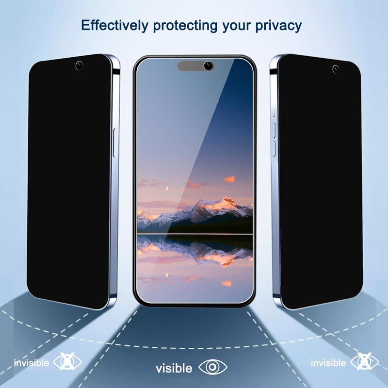 3-PACK for Iphone 15 14 13 12 11 Pro Max X XS XR Privacy Anti-Spy Tempered GLASS Screen Protector Accessories Transparent