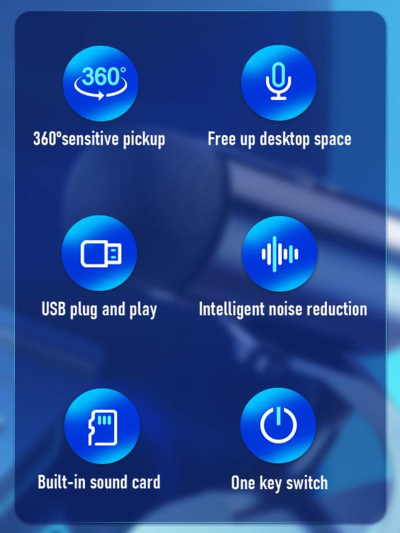 HDNKT Professional USB Microphone Kit Plug & Play for Studio E-Sports Singing Clear Sound Quality Easy to Use Audio Smartphone