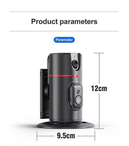 P02 Auto Face Tracking, Remote Control,360º Rotation Face Body, No App Required, Tracking Holder for Lives, Vlog Streaming Video, Rechargeable Battery Accessories Clip