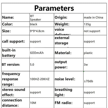 Mini Bluetooth-Compatible Shower Speaker, Portable Waterproof Speaker with LED Light, Suction Cup Speaker for Beach, Shower & Home Outdoor Camping