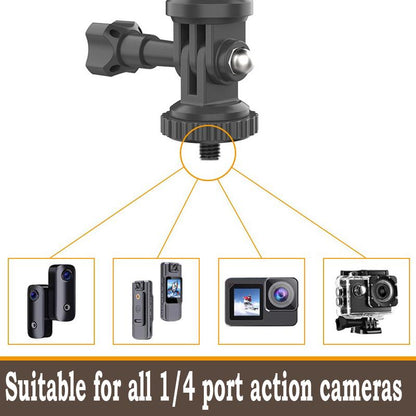360° Rotation Suction Cup Camera Mount Holder for Car Windshield, Adjustable Dash Cam Camera Holder Stand Bracket 1/4" Holes Quick Release, for GPS Driving DVR Action Cam Camcorder Video Record POV/VLOG, Fits for Gopro Hero 13 12/11/10/9/8/7/6/5/4/3