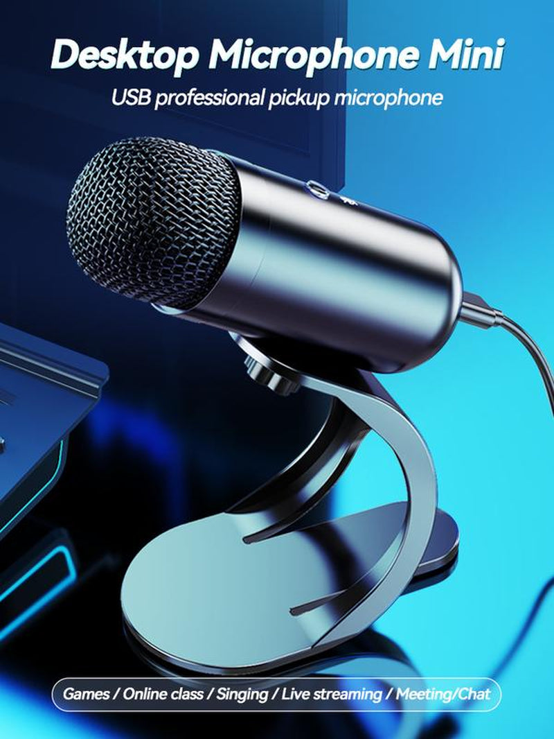 HDNKT Professional USB Microphone Kit Plug & Play for Studio E-Sports Singing Clear Sound Quality Easy to Use Audio Smartphone