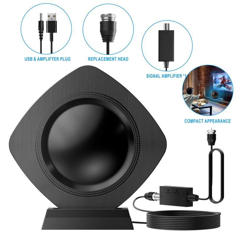 TV Antenna – Premium Indoor 4K HDTV Digital Antenna for Smart Tvs with High-Gain, 360° Signal Amplifier, Long Range Reception Magnetic Base, Easy Indoor Installation for Apartments, Bedrooms, Living Rooms, Outdoorfun RV TV Antenna, Signal Everywhere