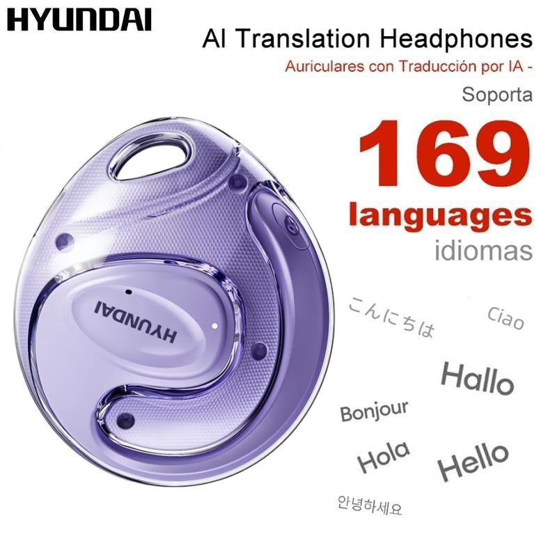 HYUNDAI X15 Ultra with 169-Language Translation Feature – Wireless Bluetooth Headset 6.0 OWS Waterproof Sport Headsets Noise Reduction Headphones with Mic Earbuds Audio Electronic