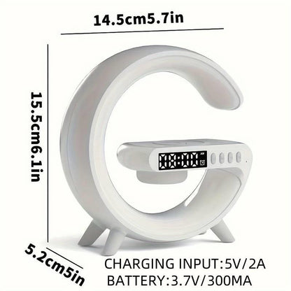 Wireless Speaker with Charger, RGB Light Strip Wireless Speaker with Alarm Clock, Creative Desktop Speaker for Bedroom, Dormitory, Holiday Gift