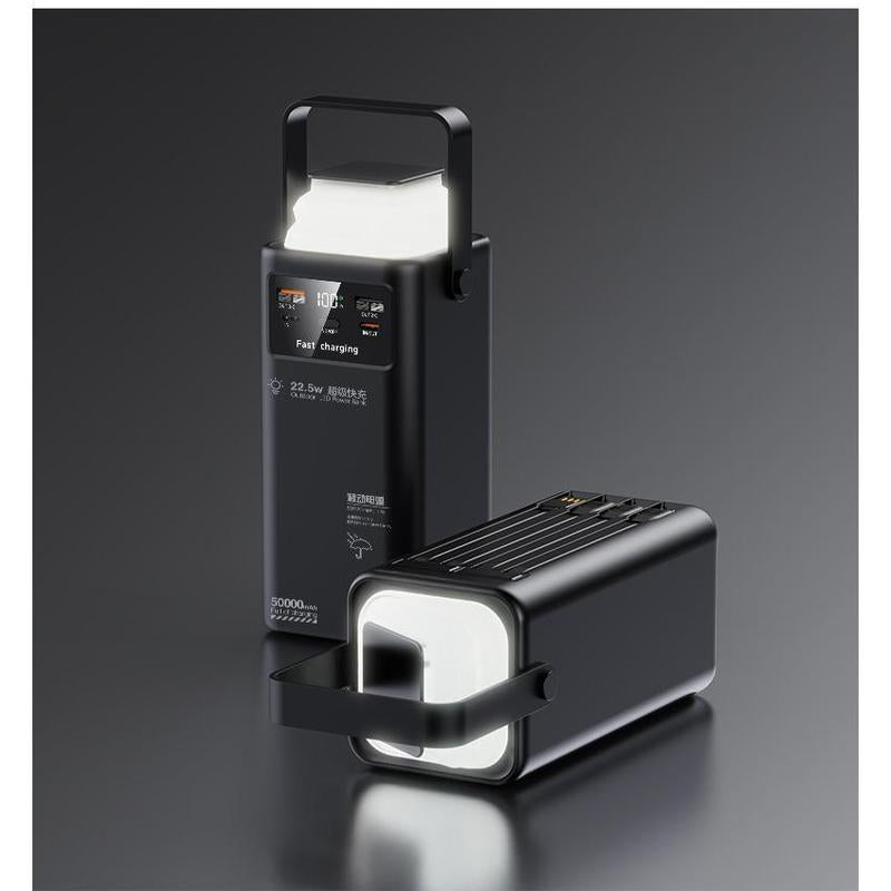 Ultra-Fast Power Bank 50000 Mah 22.5W with Battery Level Display, Multiport Foldable USB C Wall Charger, Mag-Safe Portable Charger - Cable Digital Phone