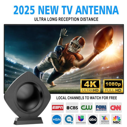 TV Antenna – Premium Indoor 4K HDTV Digital Antenna for Smart Tvs with High-Gain, 360° Signal Amplifier, Long Range Reception Magnetic Base, Easy Indoor Installation for Apartments, Bedrooms, Living Rooms, Outdoorfun RV TV Antenna, Signal Everywhere