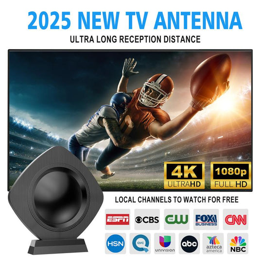TV Antenna – Premium Indoor 4K HDTV Digital Antenna for Smart Tvs with High-Gain, 360° Signal Amplifier, Long Range Reception Magnetic Base, Easy Indoor Installation for Apartments, Bedrooms, Living Rooms, Outdoorfun RV TV Antenna, Signal Everywhere