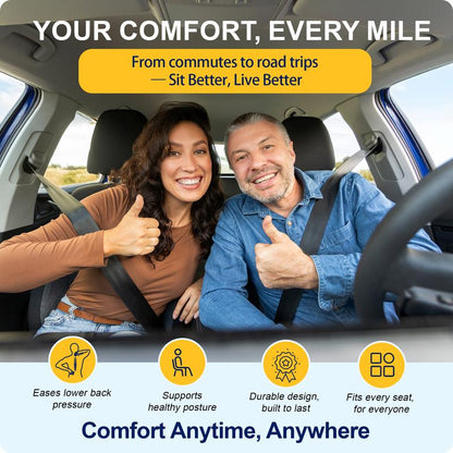 Luxury Car Seat Cushion with Non-Slip Bottom for Sciatica&Back Pain Relief-Breathable Ergonomic Butt Seat Pad for Office, Truck