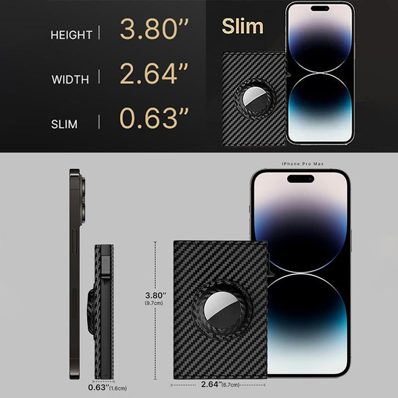 Men's Smart Wallet with Airtag Holder - RFID Blocking, Slim Bifold Design for Business & Everyday Use