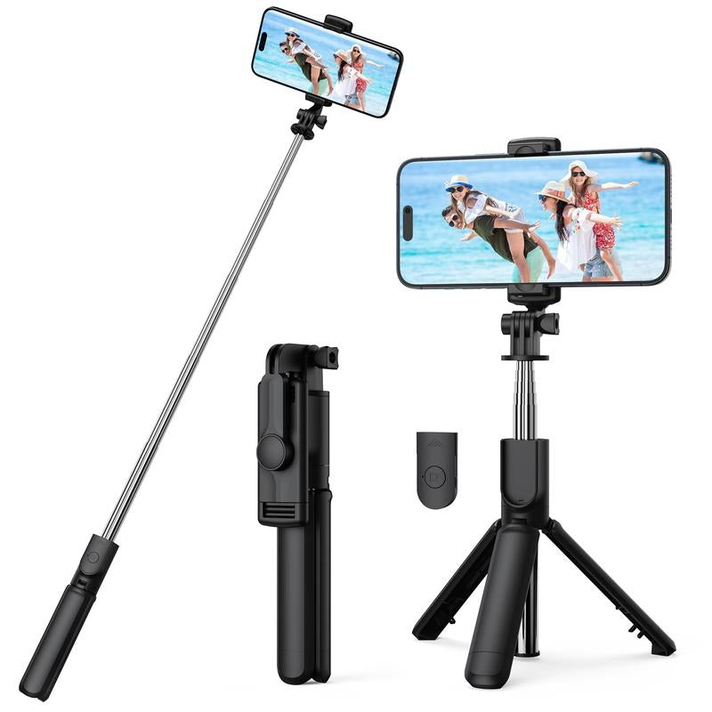 Selfie Stick Tripod Retractable with Wireless Remote Control for Photograph Live Streaming Video Recording Compatible Android and More