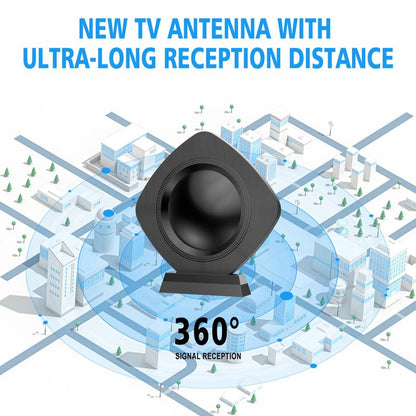 TV Antenna – Premium Indoor 4K HDTV Digital Antenna for Smart Tvs with High-Gain, 360° Signal Amplifier, Long Range Reception Magnetic Base, Easy Indoor Installation for Apartments, Bedrooms, Living Rooms, Outdoorfun RV TV Antenna, Signal Everywhere